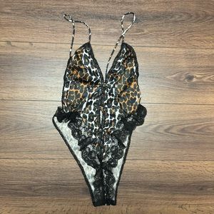 Vintage Nylon Animal Print Traffic Jam Bodysuit Size S